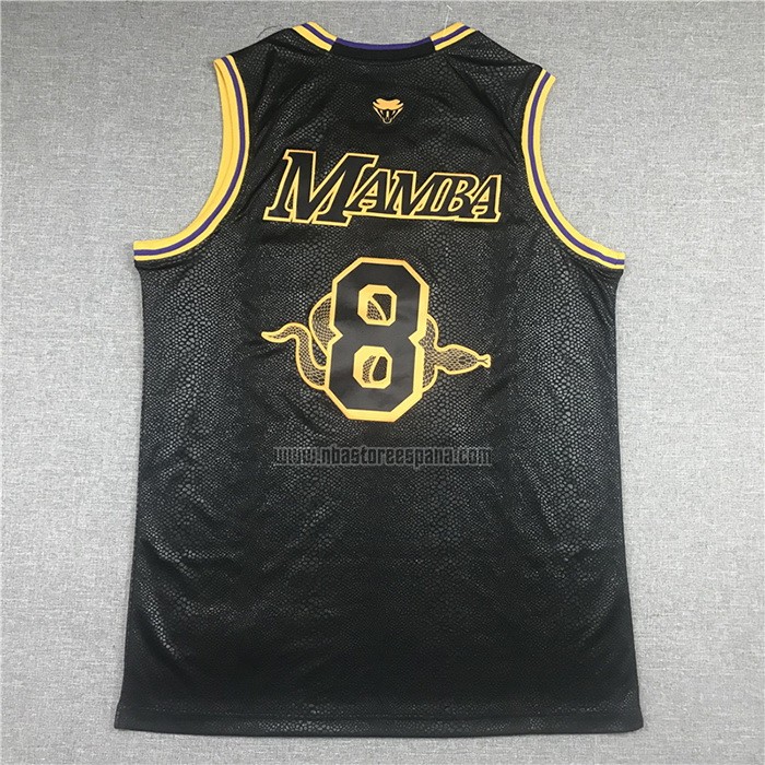 Camiseta Los Angeles Lakers Kobe Bryant NO 24 8 Black Mamba Negro